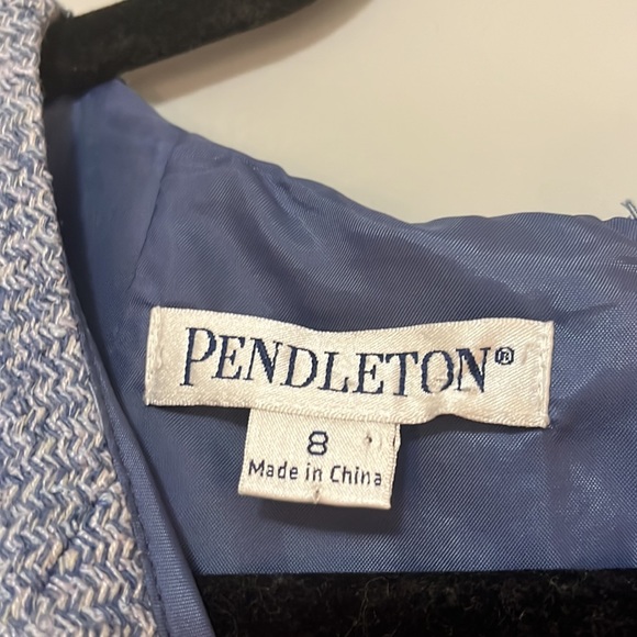 Pendleton Blue Tweed Spring Sleeveless Sheath Dress Size 8 - Picture 5 of 8